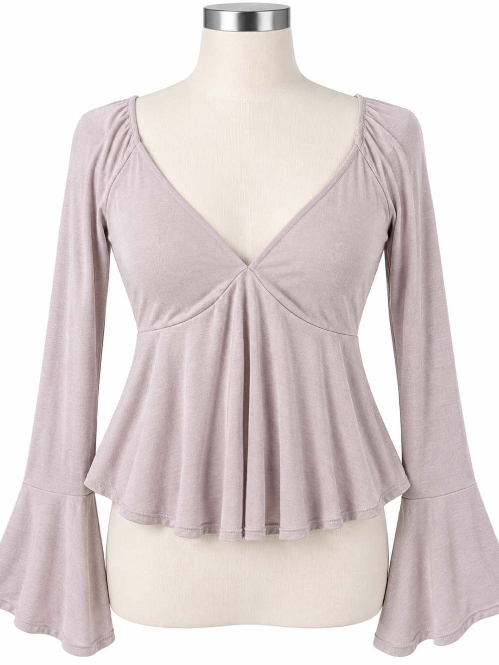 Intimately Free People Mauve V-Neck Peplum babydoll fairy core top
